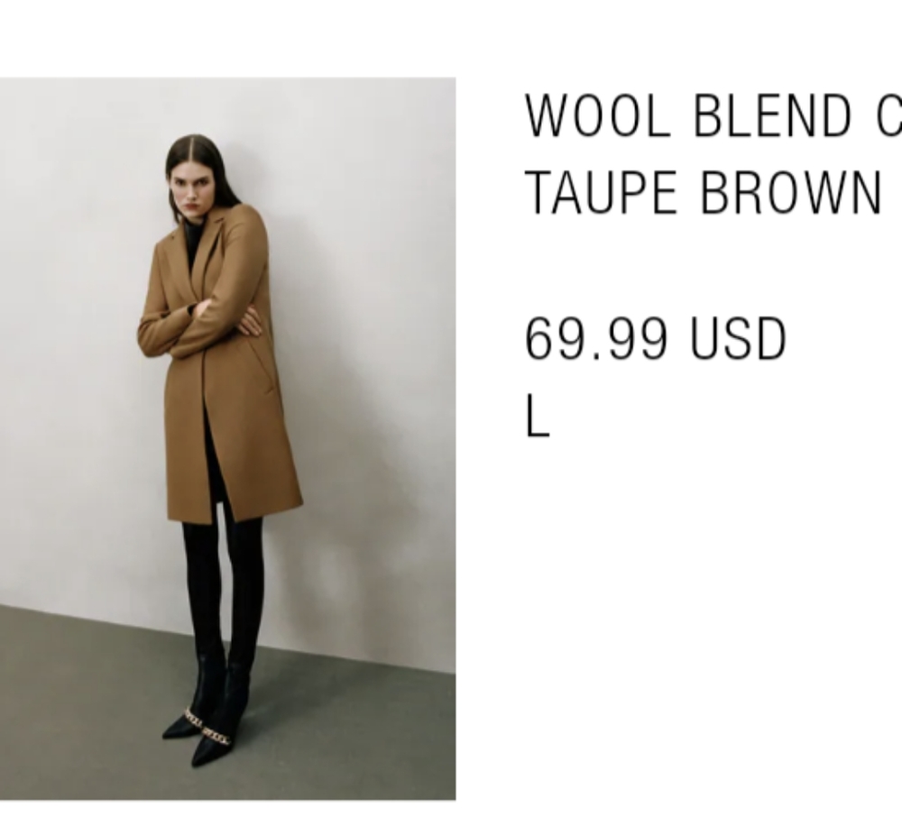 Zara wool blend coat